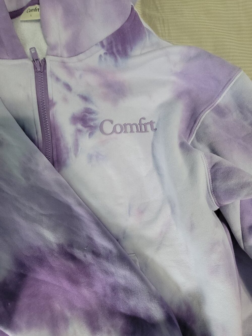 Comfort Zip Up Sweatshirt Purple Cloud